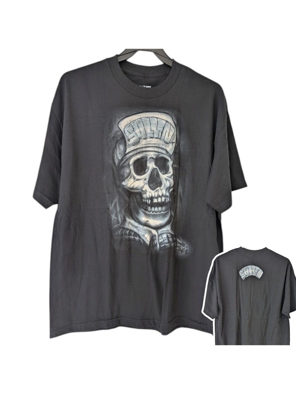 Vintage Sullen T-Shirt Mens XL Big Gus Artist Skull Graphic NWT Y2K 23.5x31.5